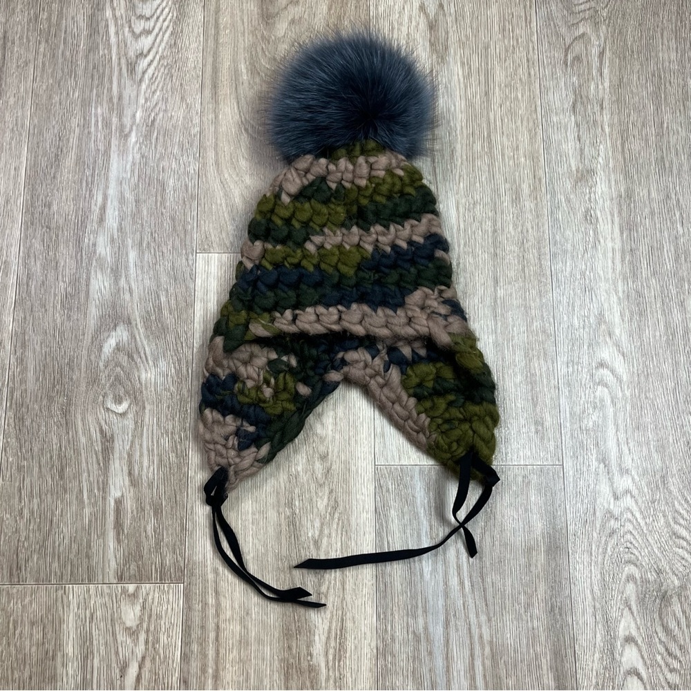 mischa lampert beanie - camo/forest Pom Pom kids